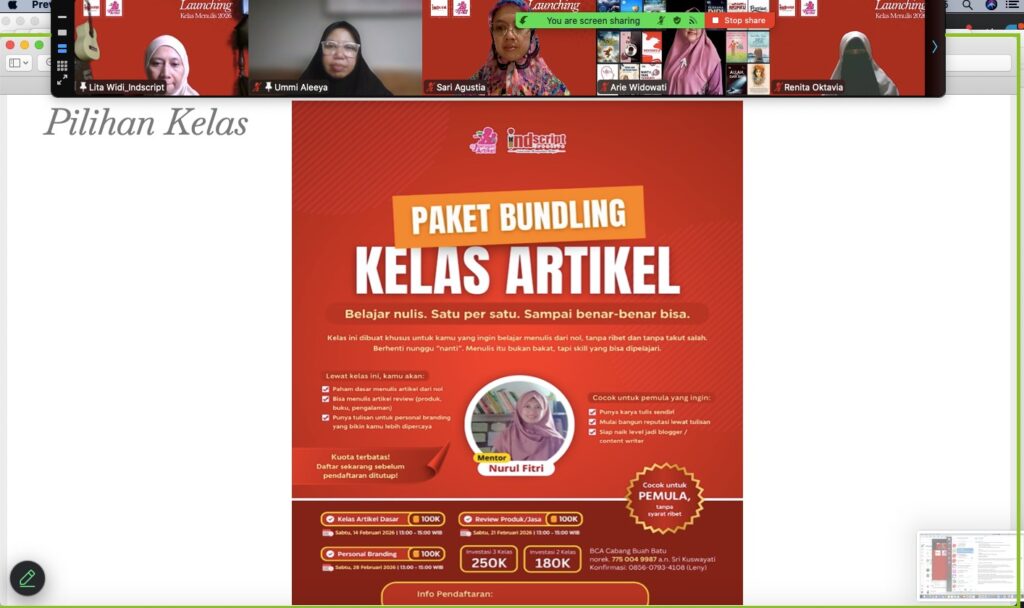 Halo, 2026! Inilah Kelas-kelas Indscript Terbaru